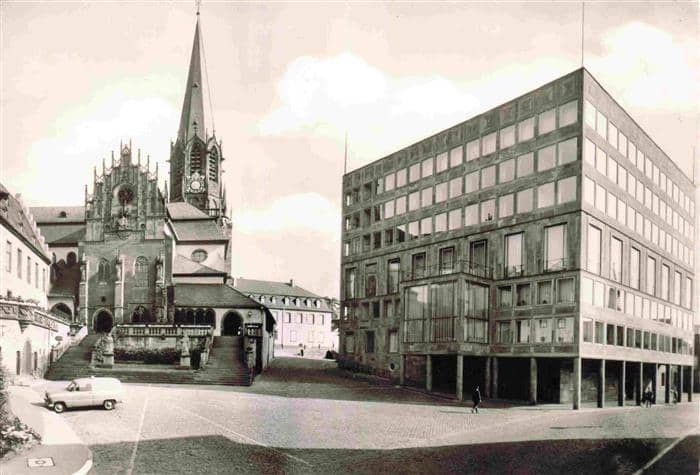 Aschaffenburg Main Stiftskirche und Rathaus – Ansichtskarte Aschaffenburg