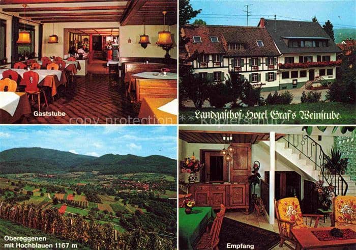 Obereggenen Schliengen BW Landgasthof Hotel Grafs Weinstube Gaststube Fliegerauf – Ansichtskarte Schliengen