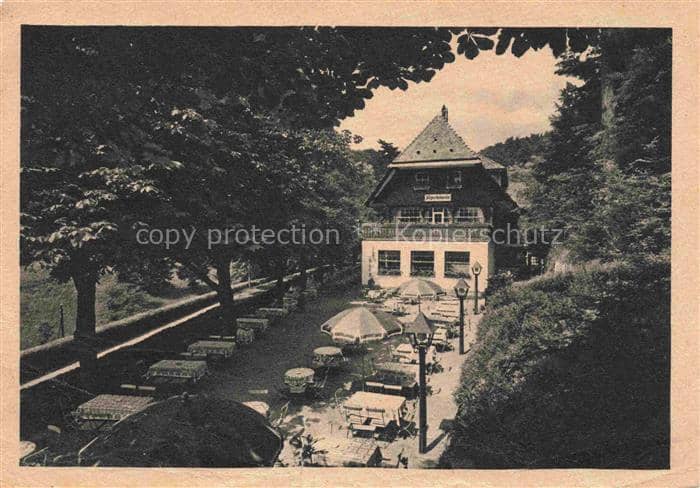 FREIBURG Breisgau BW Waldrestaurant Jaegerhaeusle – Ansichtskarte Freiburg im Breisgau