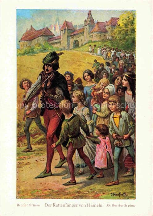 Maerchen Sagen Fairy Tale Conte-- Brueder Grimm Der Rattenfaenger von Hameln O.H – Ansichtskarte