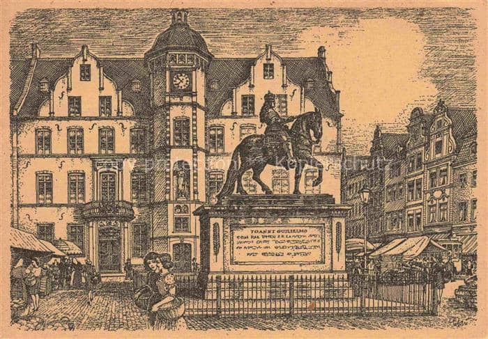 DuessELDORF  CITY Marktplatz Reiterstandbild – Ansichtskarte Düsseldorf