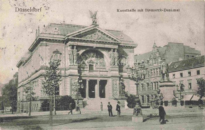 DuessELDORF  CITY Kunsthalle mit Bismarck-Denkmal – Ansichtskarte Düsseldorf