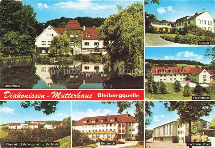 Neuvandsburg West Velbert Diakonissen-Mutterhaus Schule Freizeitheim Kirchhalle – Ansichtskarte Velbert