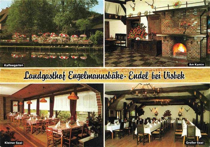 Endel Vechta Landgasthof Engelmannsbaeke Saal Kamin Kaffeegarten – Ansichtskarte Visbek