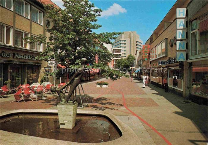 HANNOVER  CITY Grupenstrasse Fussgaengerzone Brunnen – Ansichtskarte Hannover