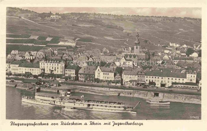Schiffe Ships Navires Ruedesheim Rhein Jugendherberge – Ansichtskarte