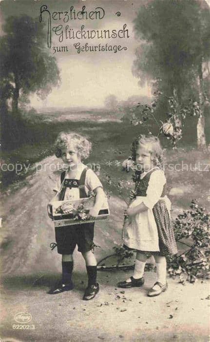 Foto Amag Nr. 62202/3 Glückwunsch Geburtstag Kinder – Ansichtskarte