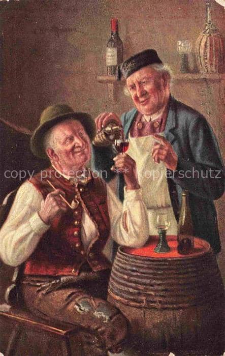 Wein Wine Vin Vino-- Getraenke Tauschen fass – Ansichtskarte