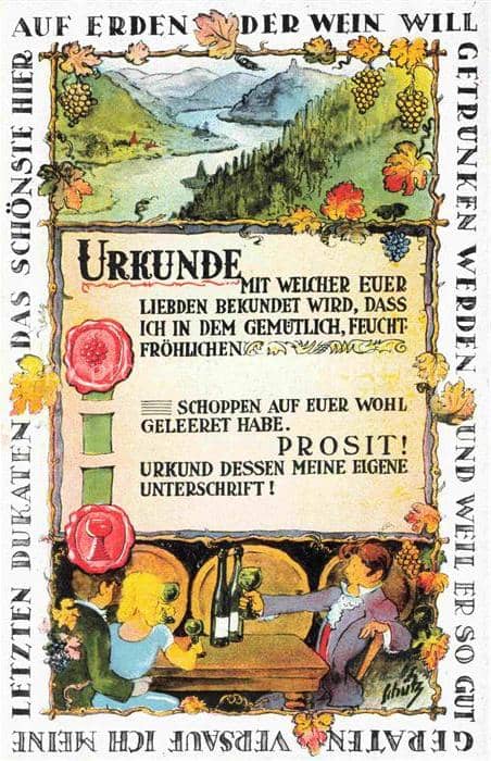 Bier Beer Biere Urkunde – Ansichtskarte