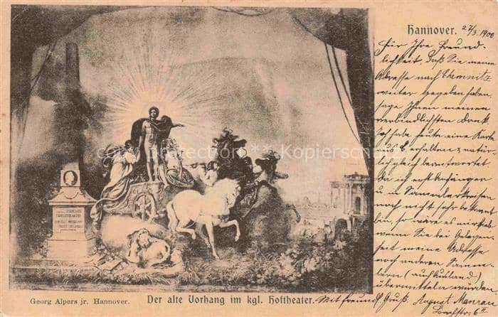 HANNOVER  CITY Der alte Vorhang im koeniglichen Hoftheater – Ansichtskarte Hannover