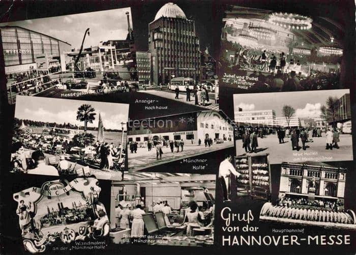 HANNOVER  CITY Messe Hallen Teilansichten Hauptbahnhof Anzeiger Hochhaus – Ansichtskarte Hannover