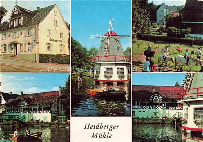 Haan Rheinland Restaurant Heidberger Muehle Ponyreiten Kleingolf Kahnfahrten Saa – Ansichtskarte Haan