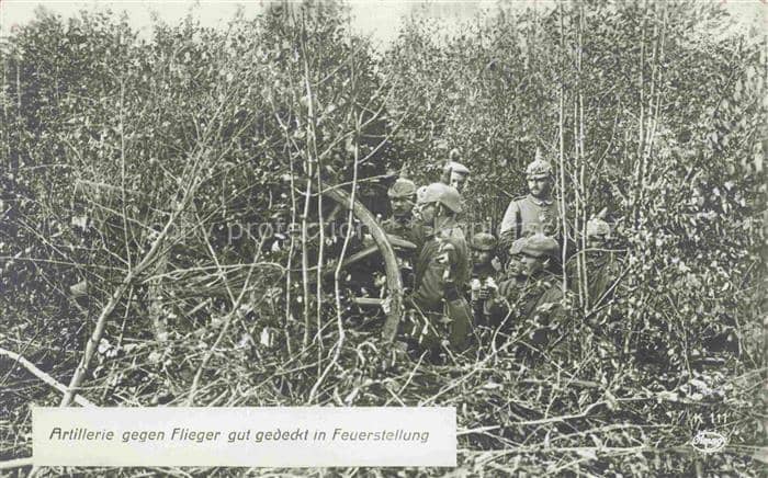 Foto Amag Nr. K 111 Artillerie Flieger Feuerstellung – Ansichtskarte