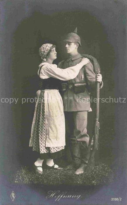 Foto PFB Nr. 3786/2 Soldat Frau Gewehr Hoffnung – Ansichtskarte