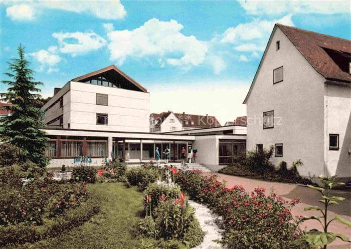 Herbrechtingen Evangelisches Kindergaertnerinnenseminar Innenhof mit Internatsge – Ansichtskarte Herbrechtingen