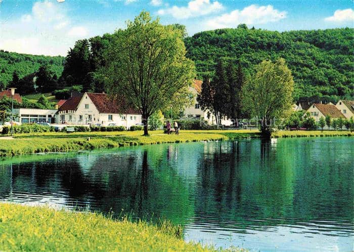 Itzelberg Café Seeblick Uferpartie am See – Ansichtskarte Königsbronn