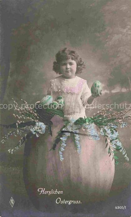 Foto PFB Nr. 4305/1 Maedchen Ostern Easter Paques Pasqua – Ansichtskarte