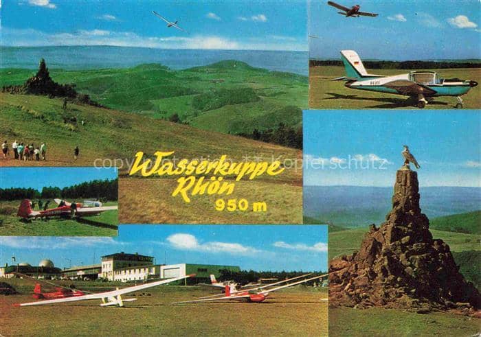Segelflug Gliding Vol-Voile Vuolo-a-Vela Volo-a-Vela-- Wasserkuppe Rhoen – Ansichtskarte