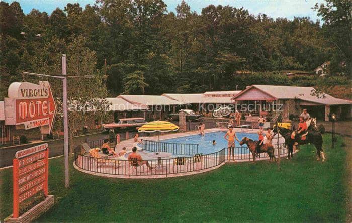 Gatlinburg Tennessee USA Virgils Motel Pool – Ansichtskarte Gatlinburg