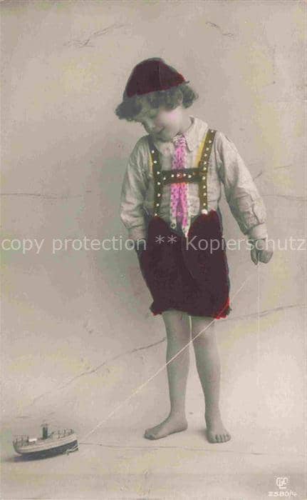 Foto GLCo Nr. 2580/4 Kind Spielzeug Boot – Ansichtskarte