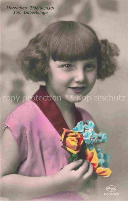 Foto Amag Nr. 63557/3 Maedchen Geburtstag – Ansichtskarte