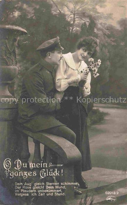 Foto Amag Nr. 62018/2 Frau Soldat Rosen – Ansichtskarte