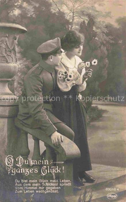 Foto Amag Nr. 62018/4 Frau Soldat Rosen – Ansichtskarte