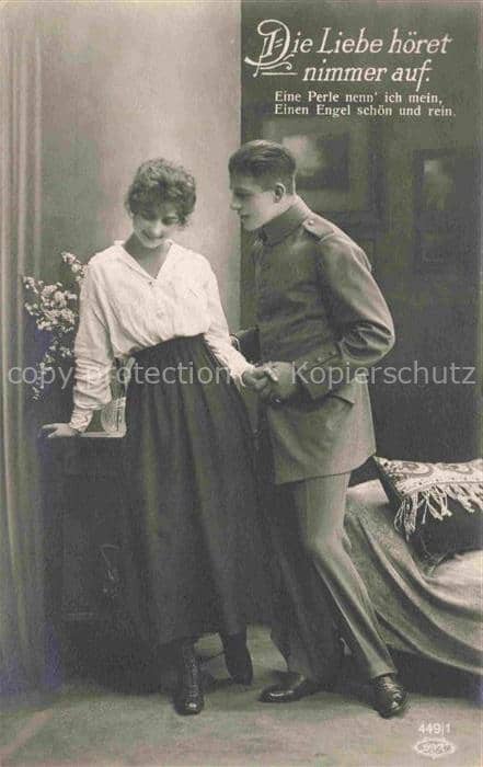 Foto Amag Nr. 449-1 Frau Soldat Rosen – Ansichtskarte