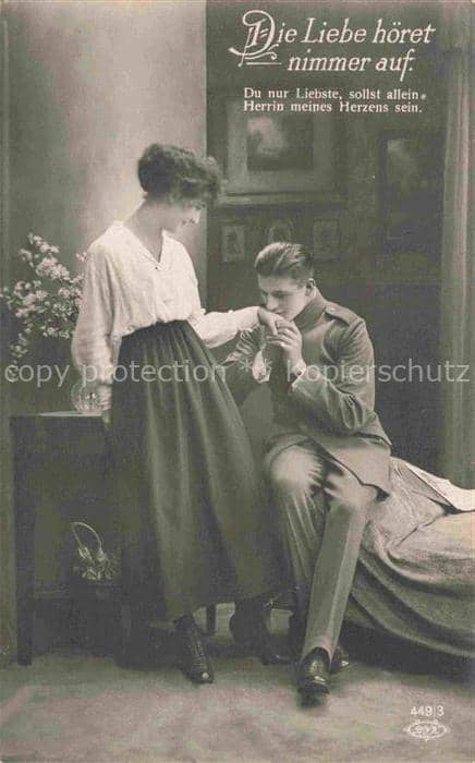 Foto Amag Nr. 449/3 Frau Soldat Rosen – Ansichtskarte