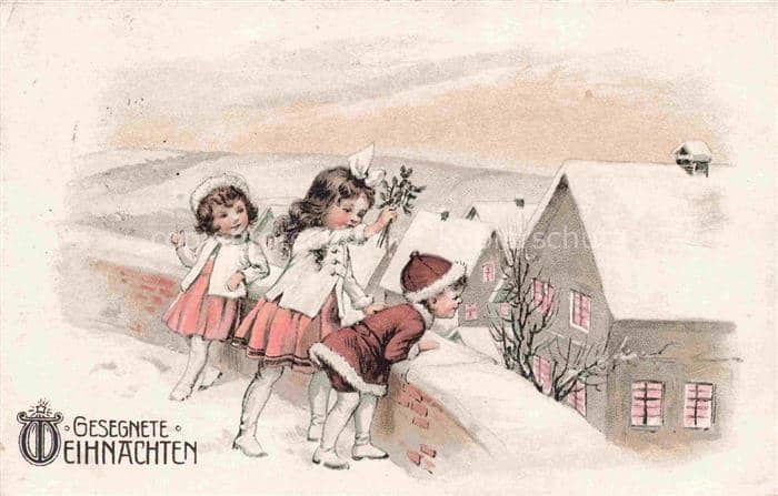 Weihnachten Christmas X-Mas Noel Kinder Maedchen – Ansichtskarte