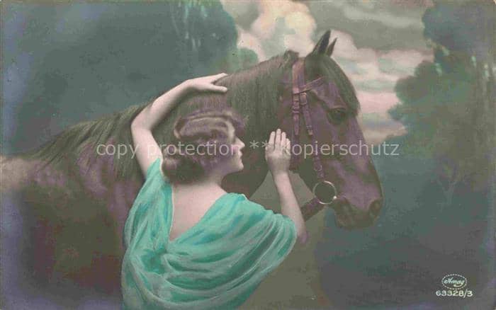 Foto Amag Nr. 63328/3 Frau Pferd – Ansichtskarte