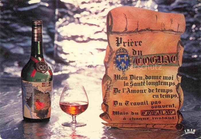 Cognac Schnaps Brandy Eau-de-Vie Aguardiente-- La Priere floralies – Ansichtskarte