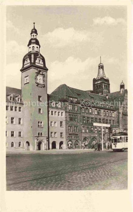 Karl-Marx-Stadt CHEMNITZ Markt mit Rathaus – Ansichtskarte Chemnitz