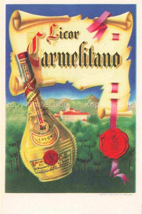 Likoer Schnaps Brandy Eau-de-Vie Aguardiente-- Carmelitanno – Ansichtskarte