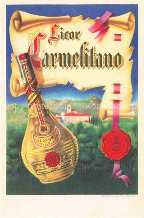 Likoer Schnaps Brandy Eau-de-Vie Aguardiente-- Carmelithano – Ansichtskarte