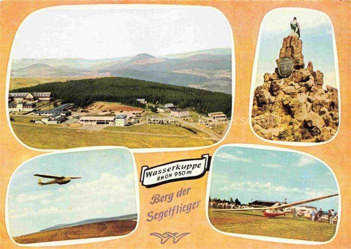 Segelflug Gliding Vol-Voile Vuolo-a-Vela Volo-a-Vela-- Wasserkuppe Rhoen – Ansichtskarte