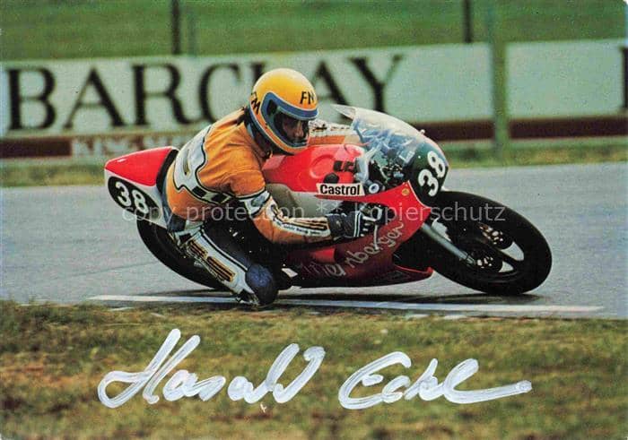 Motorrad Motor Bike Motocycla Harald Eckl Autogramm Wernberger – Ansichtskarte