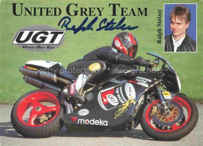 Motorrad Motor Bike Motocycla Ralph Stelzer Ducati 748 Autogramm – Ansichtskarte