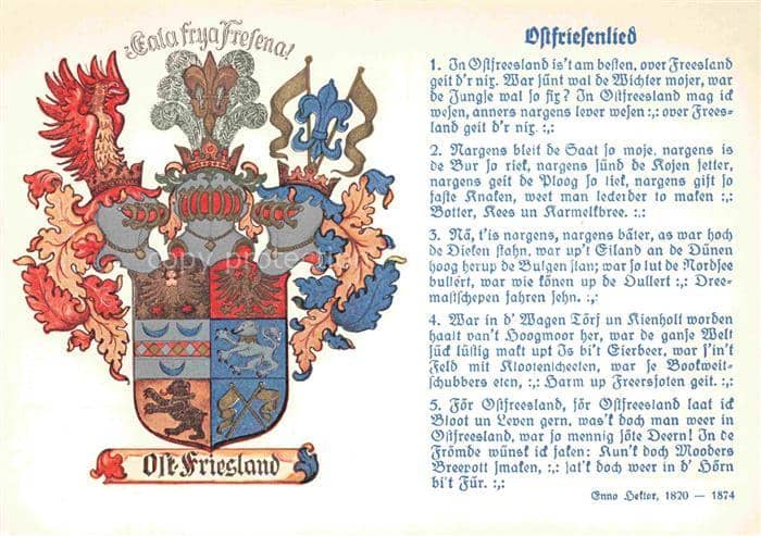 Wappen Heraldik Ostfriesland – Ansichtskarte