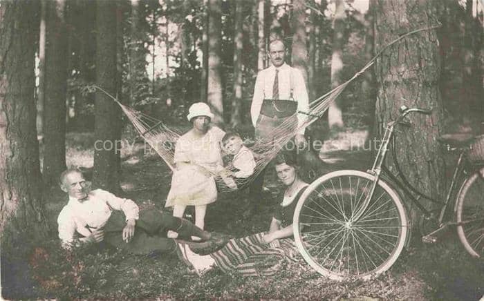 Fahrrad Bicycle Bicyclette Velo Bicicletta Bicicleta-- Wald Familie Kind – Ansichtskarte