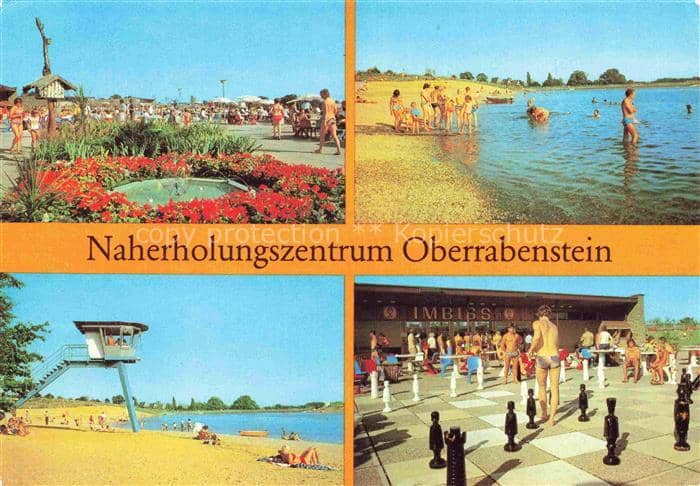 Oberrabenstein Chemnitz Sachsen Naherholungszentrum Strand Imbiss Bodenschach – Ansichtskarte Chemnitz