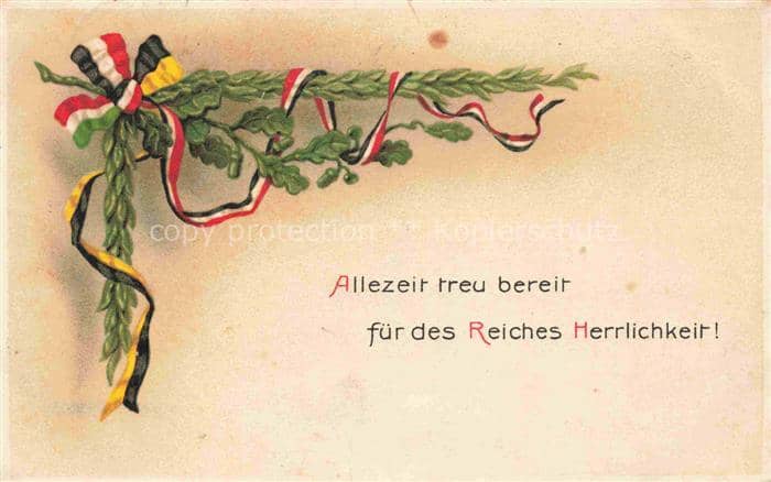 SWR Schwarz Weiss Rot-Flagge Litho Allerzeit Treu Bereit fuer Herrlichkeit – Ansichtskarte