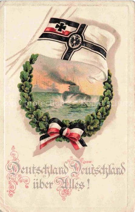 SWR Schwarz Weiss Rot-Flagge Litho Marine Schiffe – Ansichtskarte