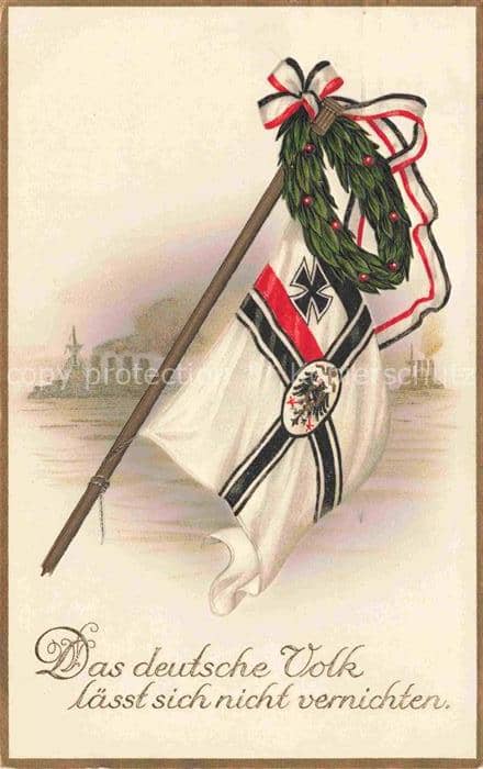 SWR Schwarz Weiss Rot-Flagge Litho das deutsche Volk laesst sich nicht vernichte – Ansichtskarte