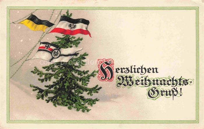 SWR Schwarz Weiss Rot-Flagge Litho Weihnachtsgruss Feldpost – Ansichtskarte