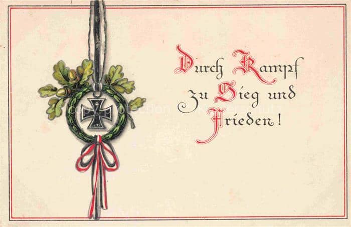 SWR Schwarz Weiss Rot-Flagge Litho durch Kampf zu Sieg und Frieden – Ansichtskarte