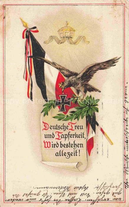SWR Schwarz Weiss Rot-Flagge Litho Adler Deutsche Treu – Ansichtskarte