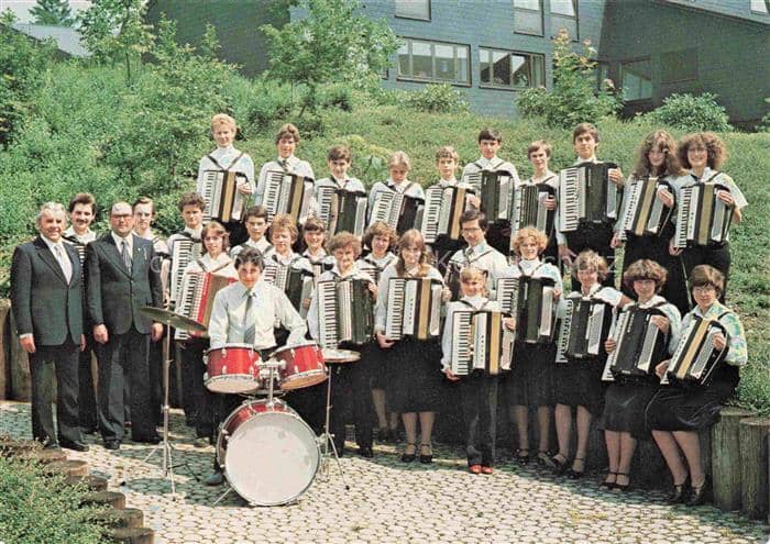 Musikanten Kinder Harmonikafreunde Frankenwald Schlagzeug – Ansichtskarte
