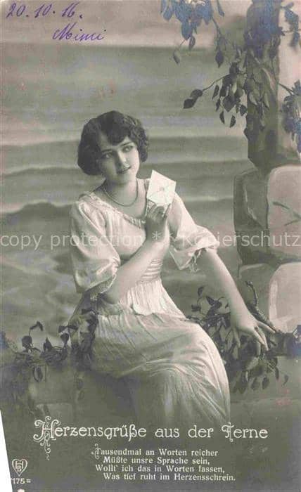 Foto HB Nr. 175 Herzgruesse aus der Ferne Brief Frau – Ansichtskarte