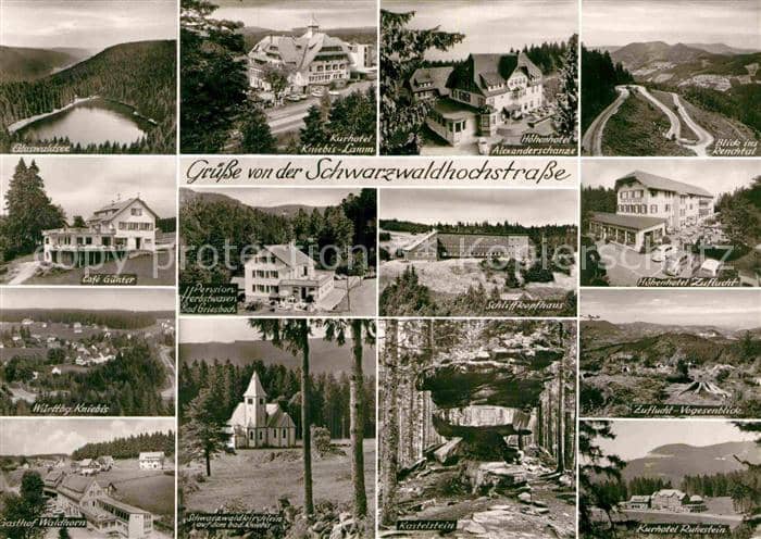 Schwarzwaldhochstrasse Zuflucht Cafe Günter Kniebis Waldhorn R – Ansichtskarte
